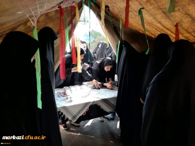 برپایی چادر و پخش نوحه به مناسبت اربعین حسینی