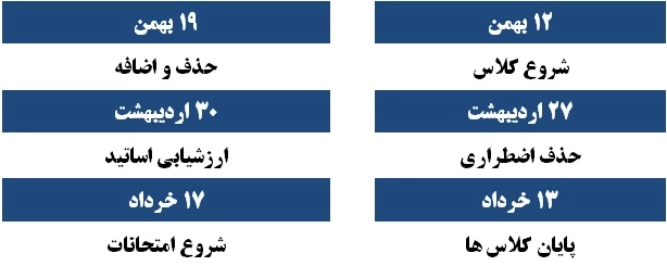تفویم آموزشی