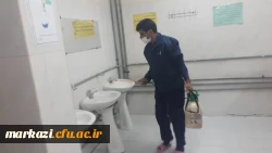 خوابگاه ها و فضاهای پردیس های دانشگاه فرهنگیان استان مرکزی پاکسازی و ضدعفونی شد 2