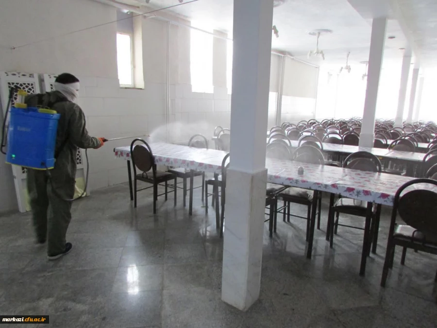 خوابگاه ها و فضاهای پردیس های دانشگاه فرهنگیان استان مرکزی پاکسازی و ضدعفونی شد 3