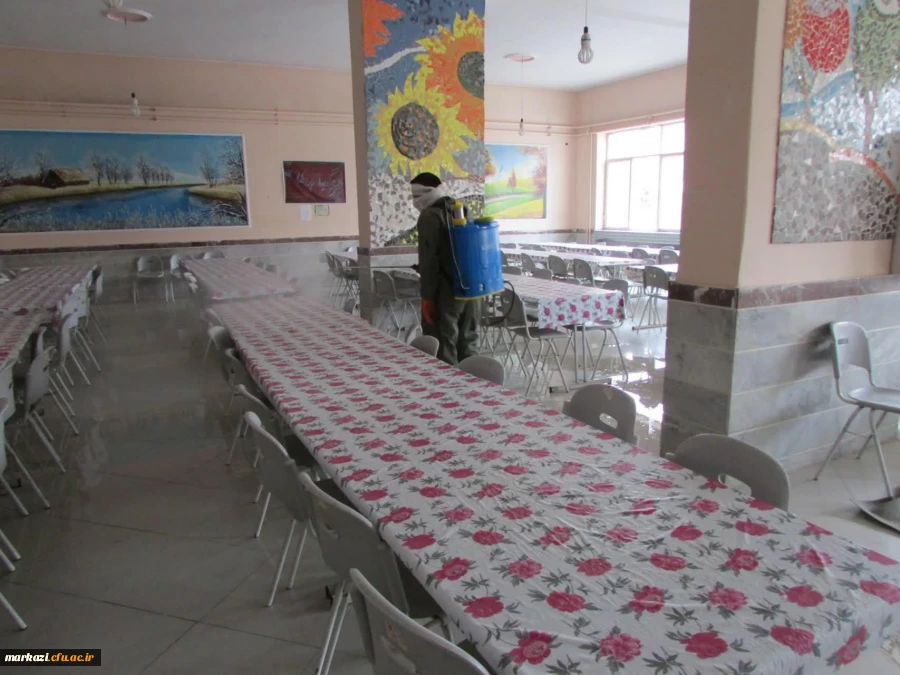 خوابگاه ها و فضاهای پردیس های دانشگاه فرهنگیان استان مرکزی پاکسازی و ضدعفونی شد 6