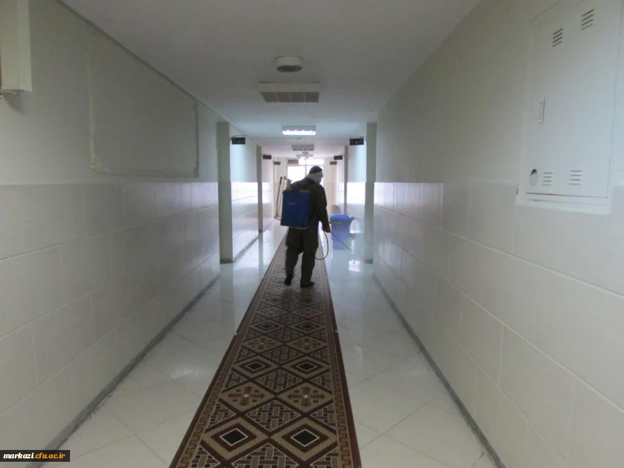 خوابگاه ها و فضاهای پردیس های دانشگاه فرهنگیان استان مرکزی پاکسازی و ضدعفونی شد 13