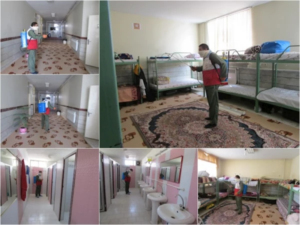 مرحله دوم ضدعفونی خوابگاه ها، سلف و ... پردیس های استان انجام شد 3