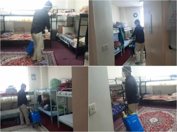 مرحله دوم ضدعفونی خوابگاه ها، سلف و ... پردیس های استان انجام شد 4