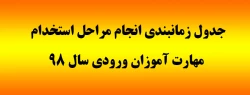 جدول زمانبندی انجام مراحل استخدام مهارت آموزان ورودی سال 98 2