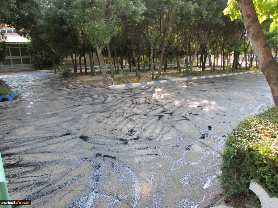 آسفالت 2000 متر مربع از محوطه پردیس شهید باهنر اراک انجام شد 3
