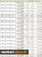 زمان بندی ثبت نام سه شنبه