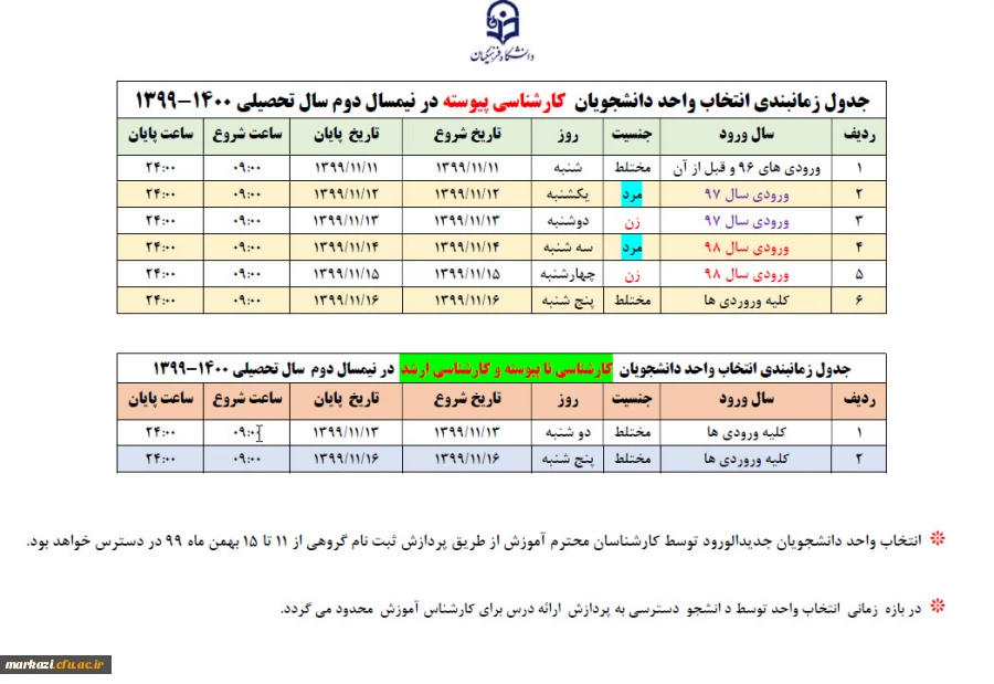 جدول زمان بندی