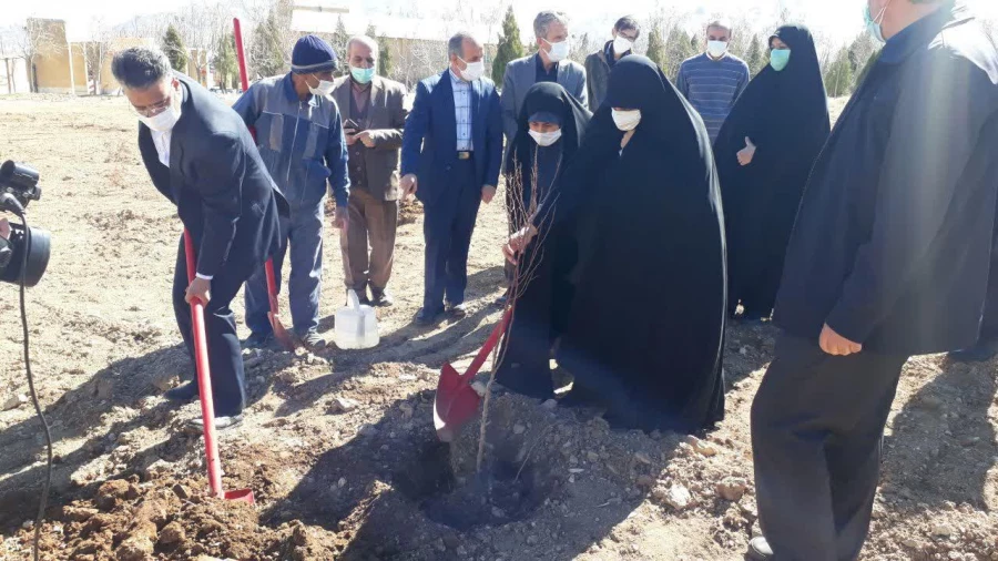 کاشت نهال به مناسبت هفته منابع طبیعی در پردیس حضرت زینب کبری (س) اراک 3