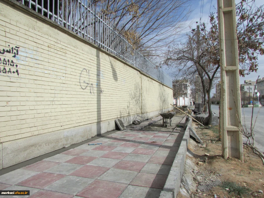 آغاز عملیات کف سازی و سنگ فرش محوطه بیرونی پردیس شهید باهنر 4