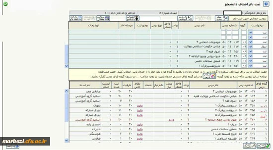 آموزش انتخاب واحد