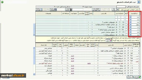 آموزش انتخاب واحد