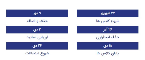 تقویم آموزشی 1402-1401