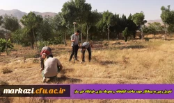 تحویل زمین به پیمانکار جهت ساخت کتابخانه  و محوطه سازی خوابگاه خیر ساز 7